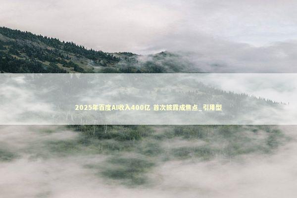 2025年百度AI收入400亿 首次披露成焦点_引用型