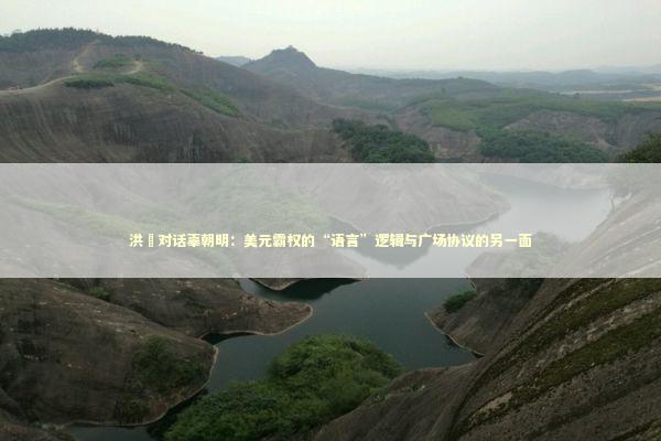 洪灝对话辜朝明：美元霸权的“语言”逻辑与广场协议的另一面